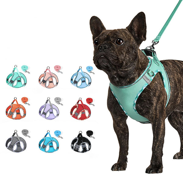 Harnais anti-traction pour chien avec laisse 1,2 m – Respirant, réfléchissant, clip rapide