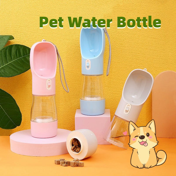 Gourde de promenade pour chien avec bol intégré – Portable, anti-fuite